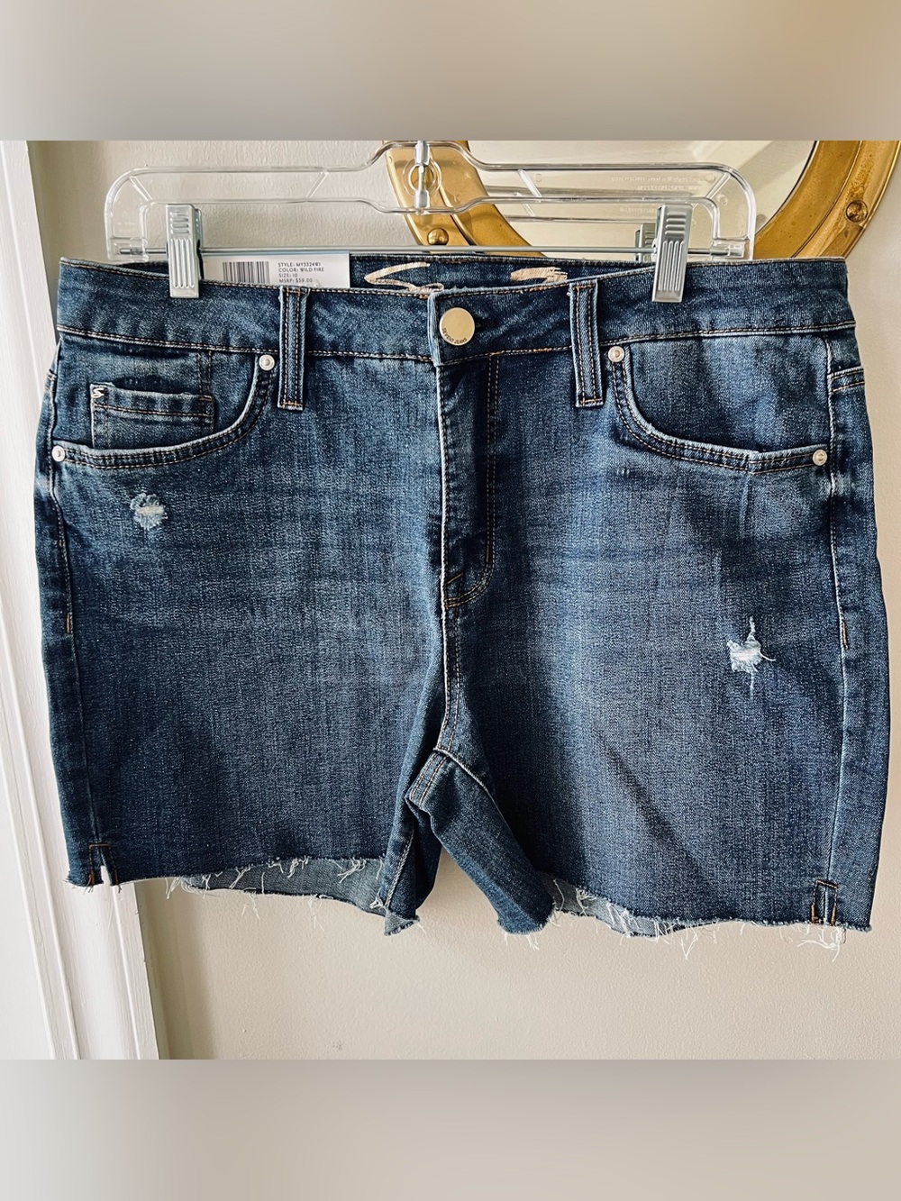 Seven7 5" Inseam Weekend Denim Shorts - Dark Wash Blue